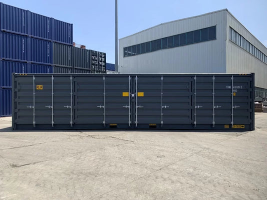 Contenedor High Cube 40' con doble puerta lateral gris nuevo
