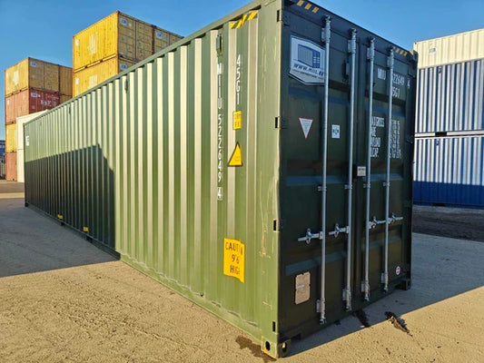 Contenedor seminuevo High Cube de 40 pies verde